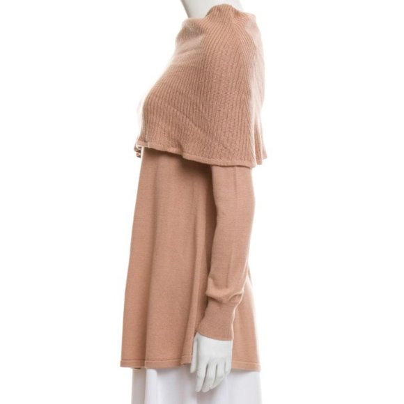 CO. Blush Pink Off-The-Shoulder Cowl Neck Sweater, Size Small - Picture 2 of 4